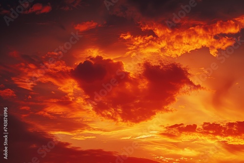 Romantic sunset clouds. Love background for Valentines Day.