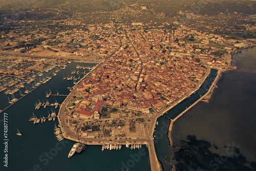 Lefkas Greek city general view photo