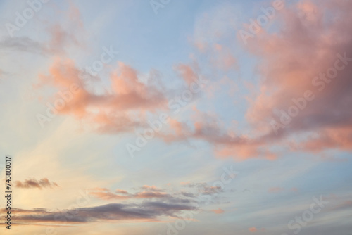 cloudy sky at sunset. Gradient color. Sky texture, abstract nature background © Ryzhkov Oleksandr