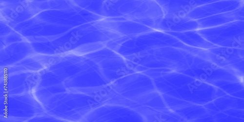 Modern Vivid deep blue water background. Transparent water in pool. Blue water with ripples on the surface. Defocus blurred blue water shining in the sea. rippled water detail background. 