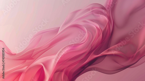 An abstract geometric design featuring shades of pink blending with swirling smoke patterns