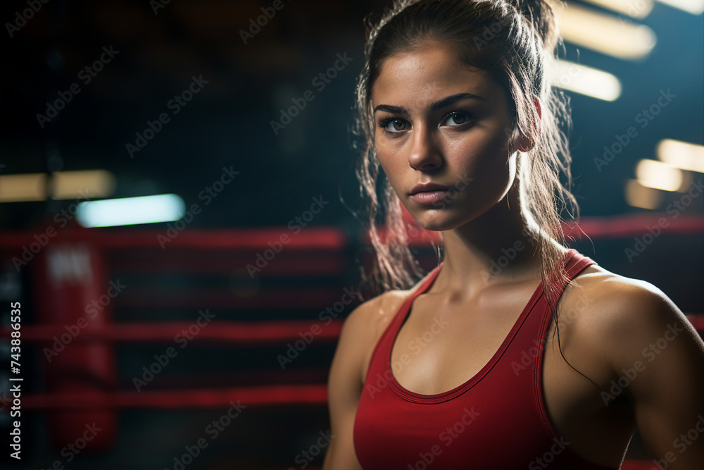 Fototapeta premium Boxing club gym for boxers training athletic conceptual Generative AI image