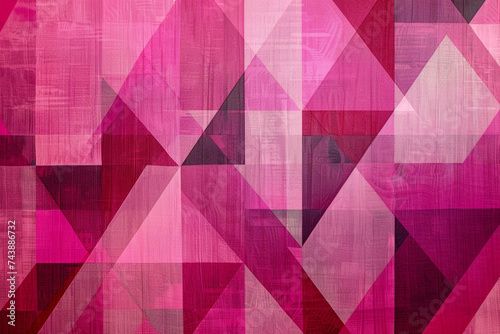 Design an abstract geometric pattern with varying shades of pink