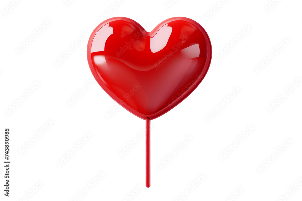 Red Heart Shaped Lollipop. The candy is large and vibrant, with a glossy finish, casting a shadow below. On PNG Transparent Clear Background. Red Heart Shaped Lollipop. The candy is large and vibrant, with a glossy finish, casting a shadow below. On PNG Transparent Clear Background.