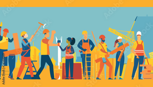 Happy Labor Day Banner Vector for Design photo