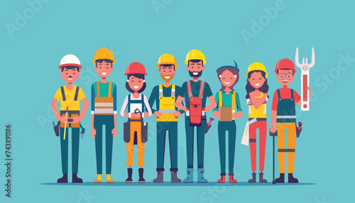 Happy Labor Day Banner Vector for Design photo