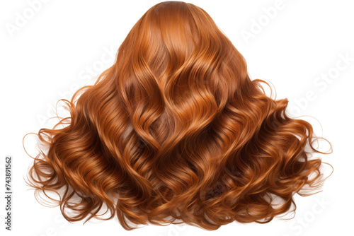 Close Up of Wavy Red Hair. This close up shot shows an intricate pattern of wavy red hair. The hair strands are vibrant and luscious, creating a textured and visually appealing look.