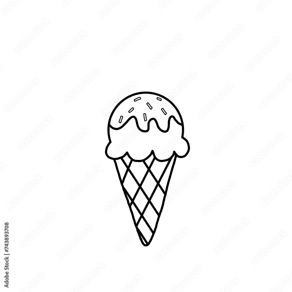 simple ice cream vector cartoon sketch illustration on white background simple ice cream vector cartoon sketch illustration on white background