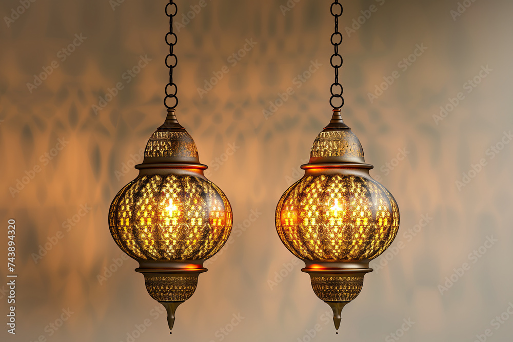 oriental arabic pendant lamps. ramadan kareem banner background. ramadan kareem holiday celebration concept oriental arabic pendant lamps. ramadan kareem banner background. ramadan kareem holiday celebration concept
