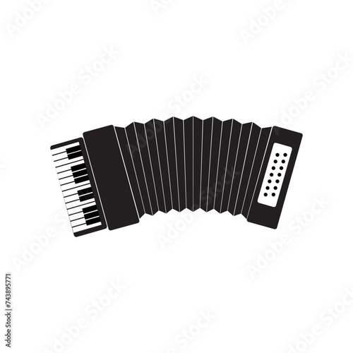 piano accordion. Isolated on white background