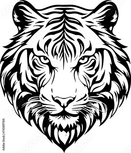 Furious Tiger head icon isolated on white background