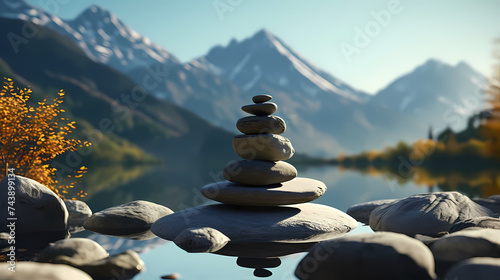 A pile of rocks sitting on the beach