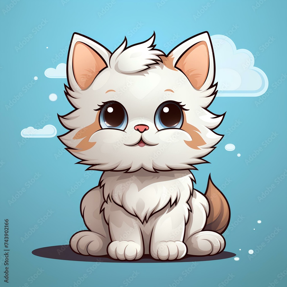 Adorable and beautiful flat illustration of a cat Adorable and beautiful flat illustration of a cat