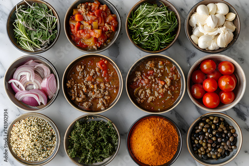 Table With Bowls of Various Foods