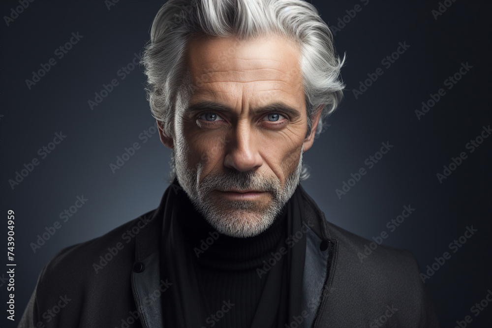 AI generated portrait of confident successful handsome businessman