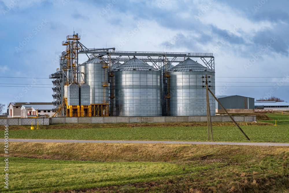 silos on agro-industrial complex with seed cleaning and drying line for grain storage silos on agro-industrial complex with seed cleaning and drying line for grain storage