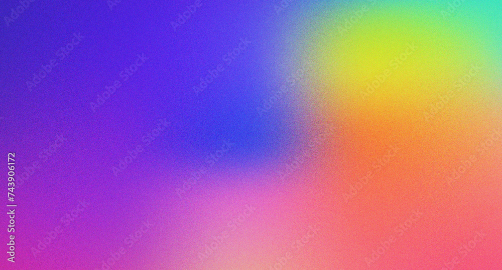 Vibrant blue pink yellow grainy gradient background abstract glowing colors blue backdrop noise texture effect web