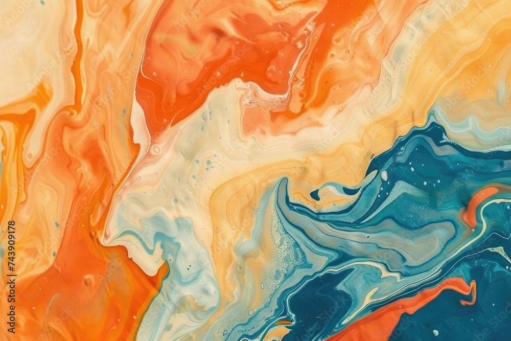 Colorful abstract fluid painting background with vibrant acrylic colors.
