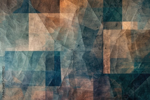 Vintage geometric abstract background with grungy texture.