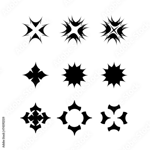 Set modern abstract geometric shapes collection design white background