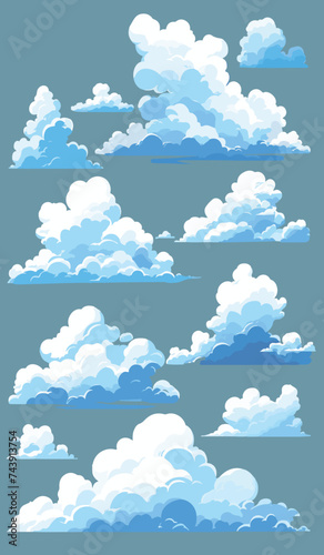 blue sky and clouds anime