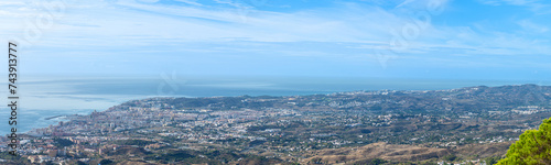Panoramic view on Mediterranean sea and Fuengirola city, Andalusia, Malaga, Spain