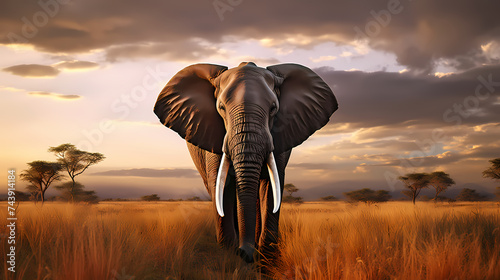 Elephant pictures in wild animals © jiejie