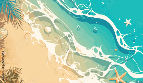 background wave on the beach illustration of a beach in summer