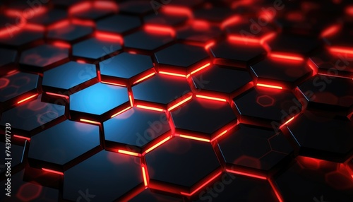 Abstract Futuristic background with hexagons