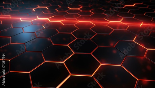Abstract Futuristic background with hexagons