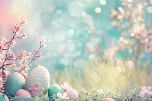 Serenity of Spring: An Easter Egg Amongst Blossoming Flowers