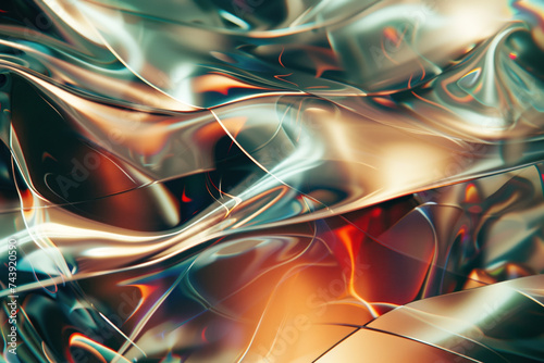 Abstract background with reflections and caustics. Futuristic background image. Created with Generative AI technology.