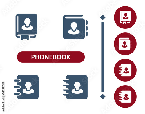 Phone Book Icons. Phonebook, Address Book, Contact List Icon