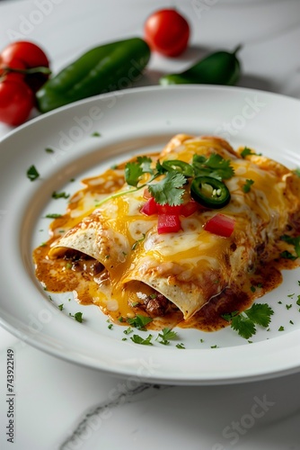 Gourmet Enchiladas with Fresh Toppings and Melty Cheese