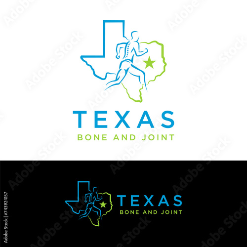 texas bone and joint logo design vector illustration