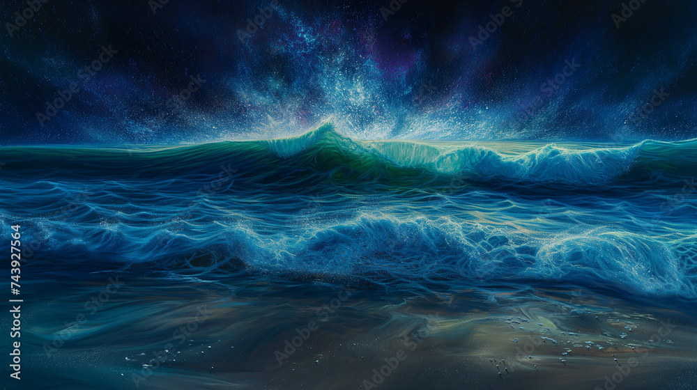 The painted watercolors will look like ocean waves.