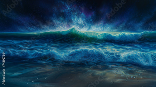 The painted watercolors will look like ocean waves. © Gun