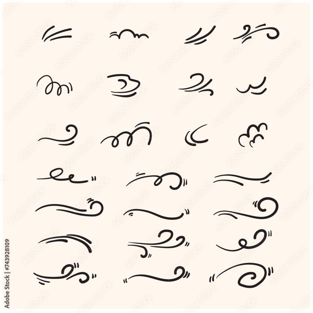 Set of hand-drawn cartoon expression sign doodle line strok with Illustration style doodle and line art Set of hand-drawn cartoon expression sign doodle line strok with Illustration style doodle and line art