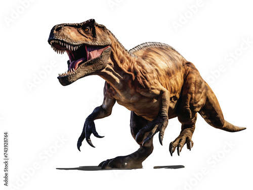 Vector illustration of a fierce dinosaur on a white background, a fierce t-rex. © AI for You
