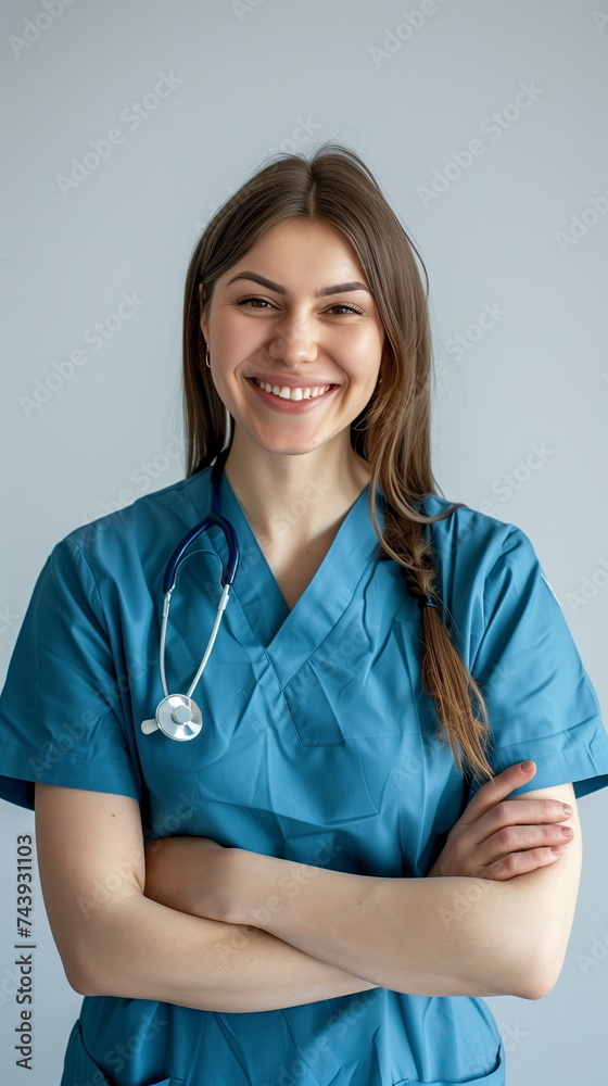 Female Nurse At Nurses Station Female Nurse At Nurses Station