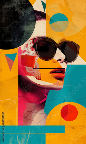 Abstract portrait of a girl model, art, different styles