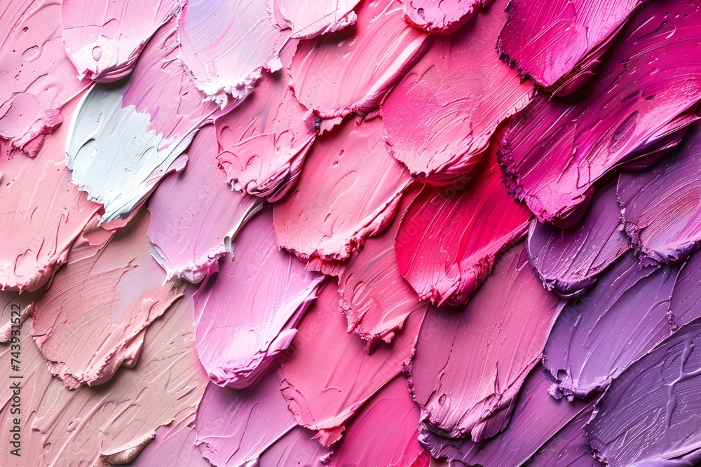 Vibrant and Artistic Display: Assorted Pink Paint Strokes. Concept Art Exhibition, Creative Painting, Abstract Art, Pink Color Palette, Expressionist Style Vibrant and Artistic Display: Assorted Pink Paint Strokes. Concept Art Exhibition, Creative Painting, Abstract Art, Pink Color Palette, Expressionist Style