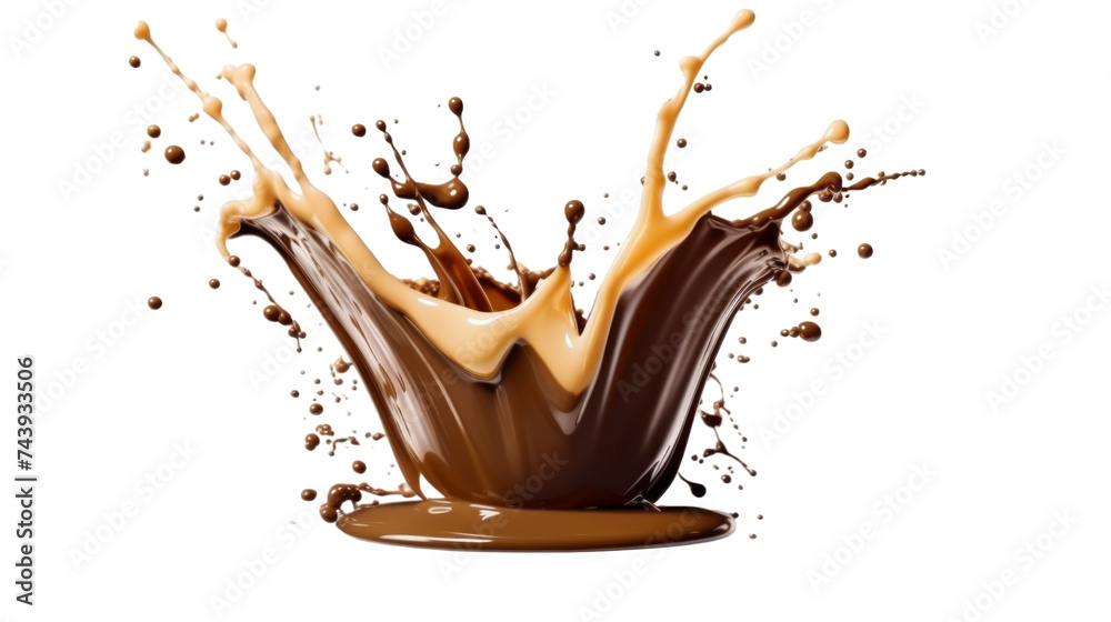 Coffee splash isolated on the transparent background Coffee splash isolated on the transparent background