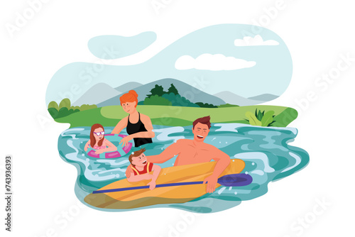 vector image of family or friends celebrating holidays © donnydarumi