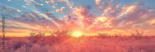 landscape sunset sky. orange yellow pink Nature sky backgrounds © Planetz
