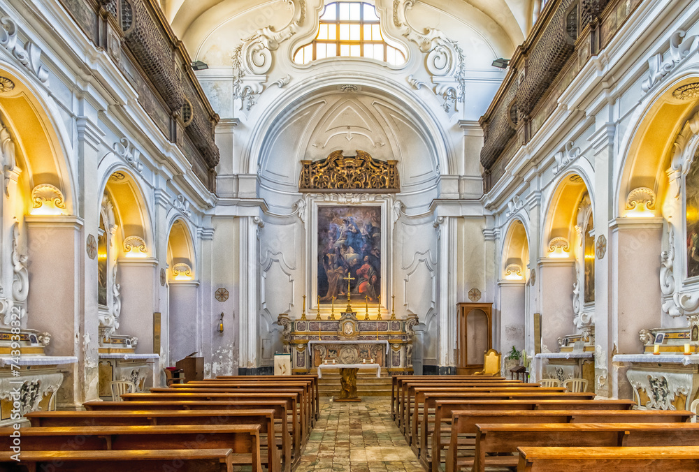 interior of the San Giacomo church (St. James Church) , 12th century, historic centre of Bari, Puglia region (Apulia), southern Italy,September 18, 2022