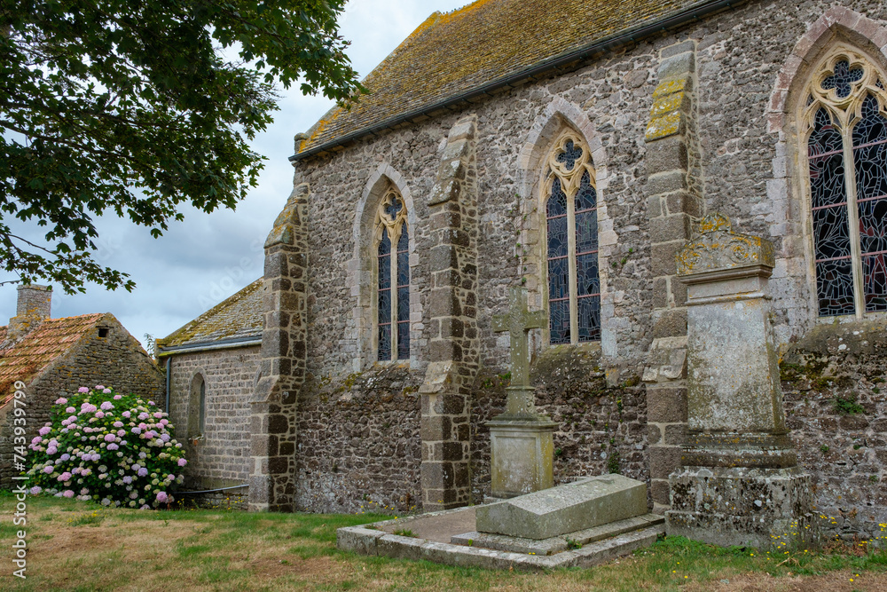 detail of old church of Saint Pierre in Catteville-le-Phare, Normandie, France detail of old church of Saint Pierre in Catteville-le-Phare, Normandie, France