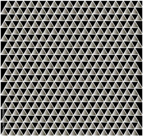 Triangular geometric pattern. Seamless triangular background. Triangle on a black background. Gradient. Vector illustration. Background flyer design, advertising background, fabric, clothing, texture,