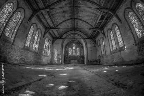 old abandoned ruined church inside