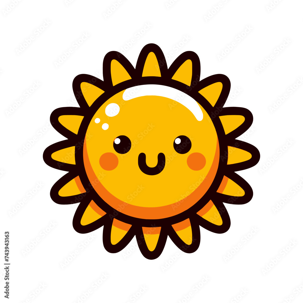 Simple Cartoon of Sun Smiling